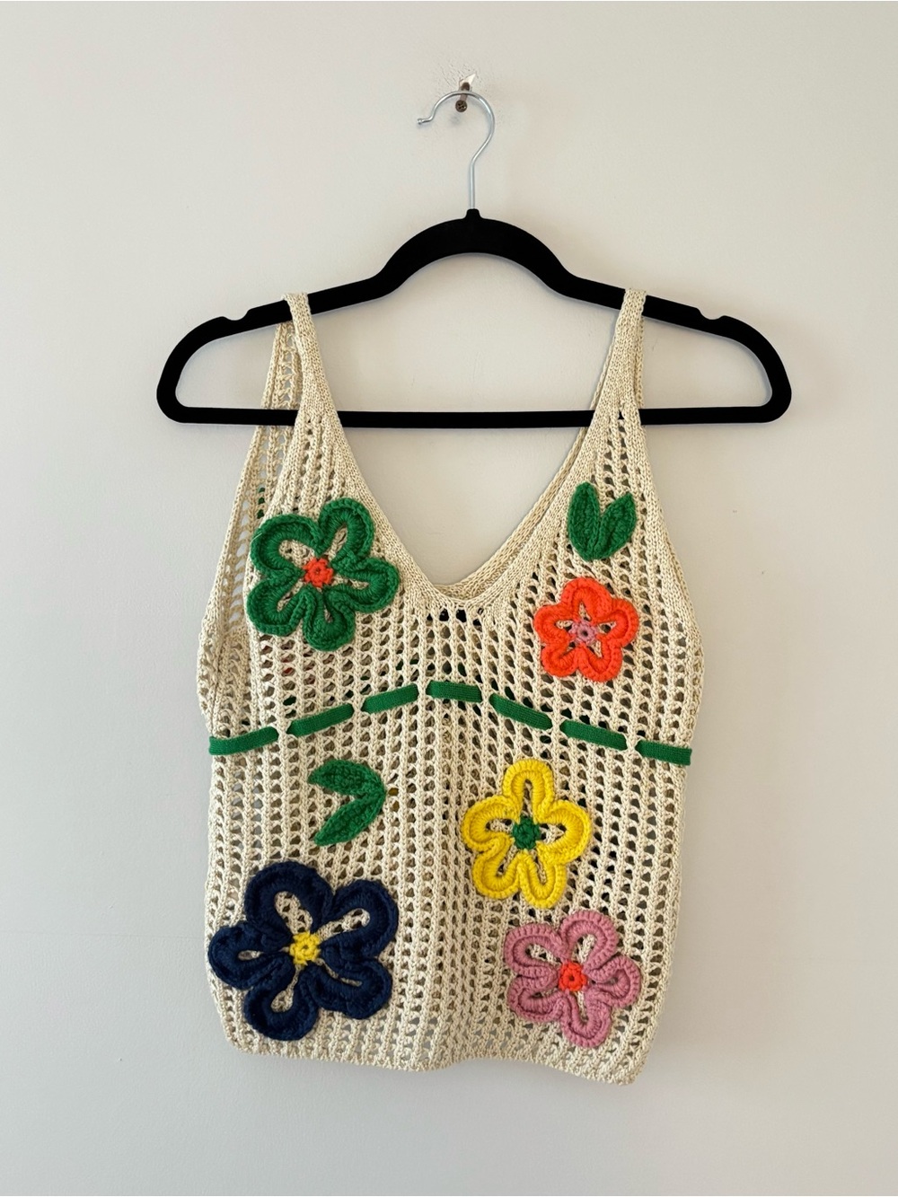 Zara Crochet Floral Tank Top Open Knit Cropped Sleeveless Blogger Favorite - Picture 8 of 8